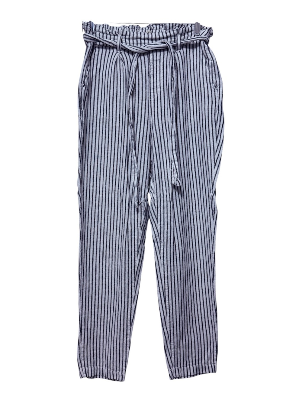 Anti Blue Tapered Linen Blend Pants Women's Small Nautical Coastal Lagenlook